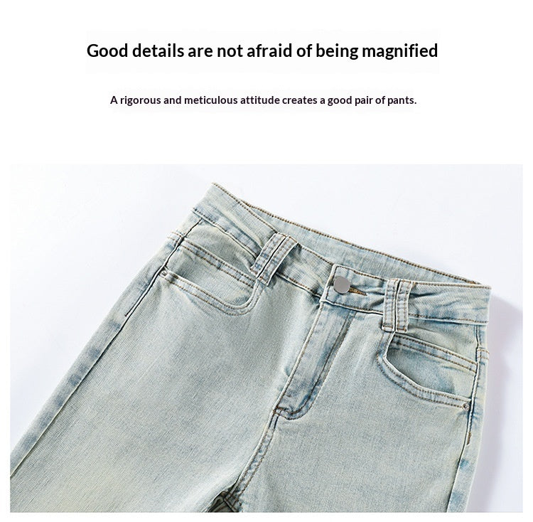 Light Blue American-Style Flared Jeans For Women