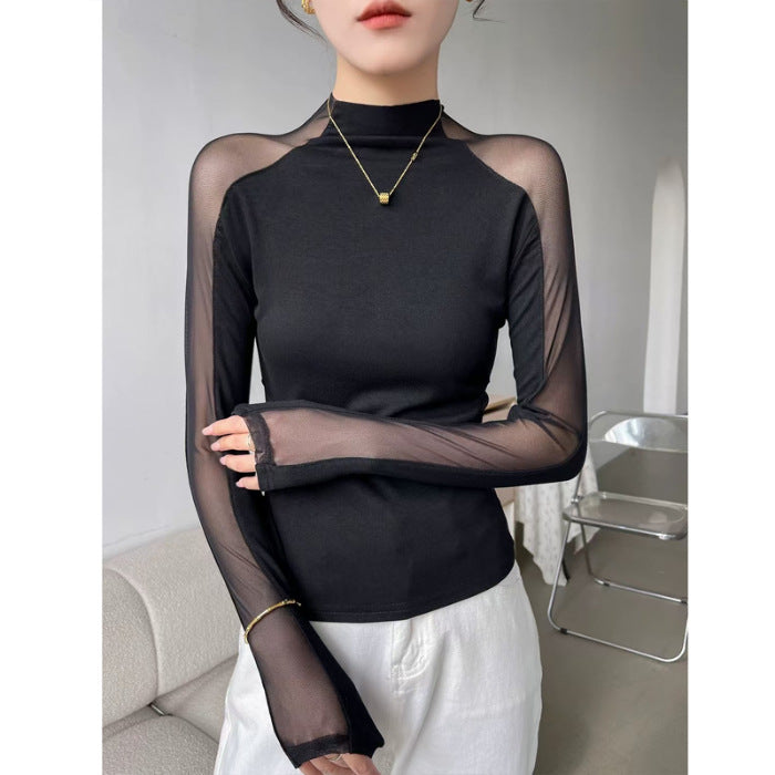 Women's High-Neck Mesh Slimming Top
