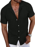 Men's Lapel-Button Shirt With Vent Holes Casual T-Shirt