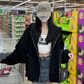 American-style Vintage Heavyweight Hooded Sweatshirt For Women