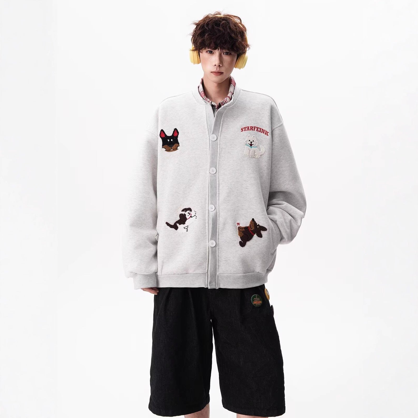 Men's Loose Casual Crew-Neck Couple Jacket Top