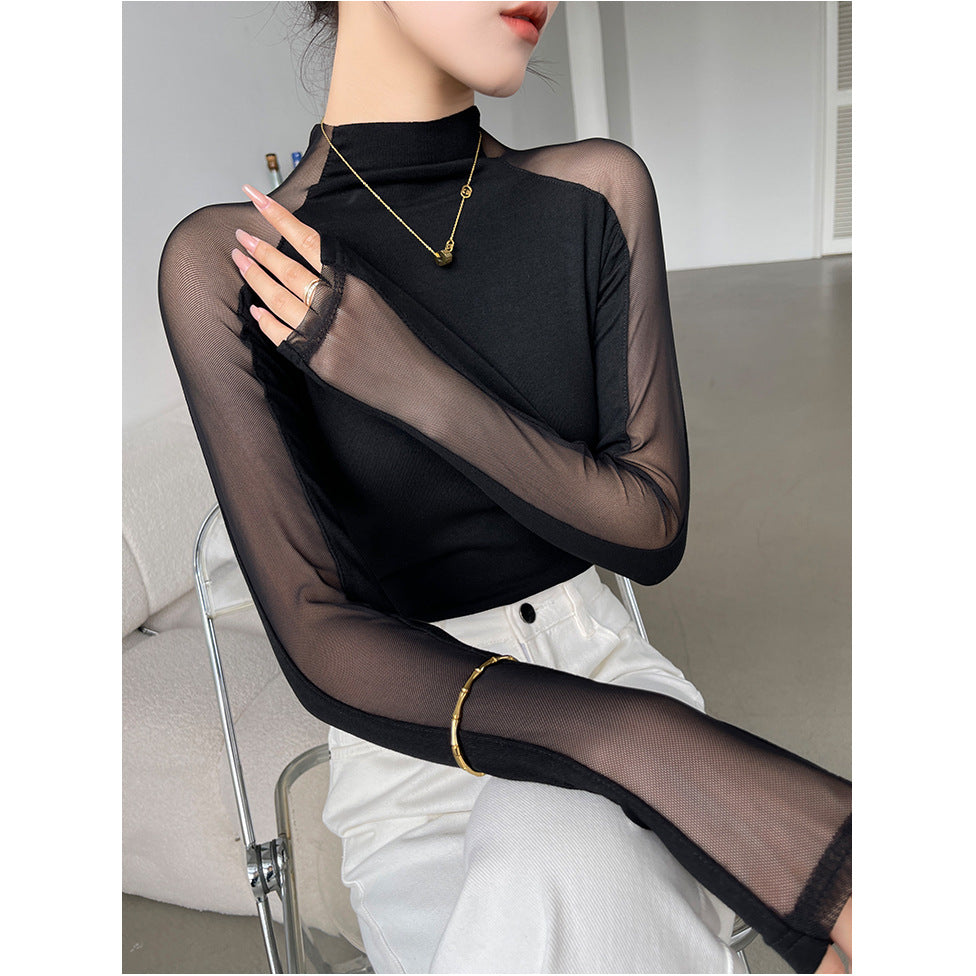 Women's High-Neck Mesh Slimming Top