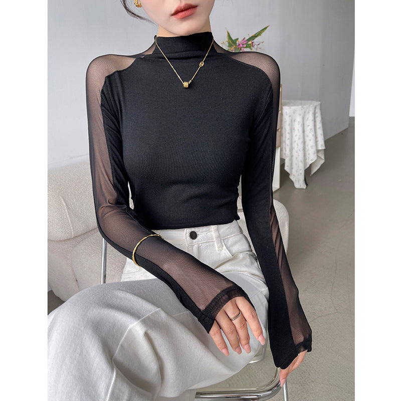 Women's High-Neck Mesh Slimming Top