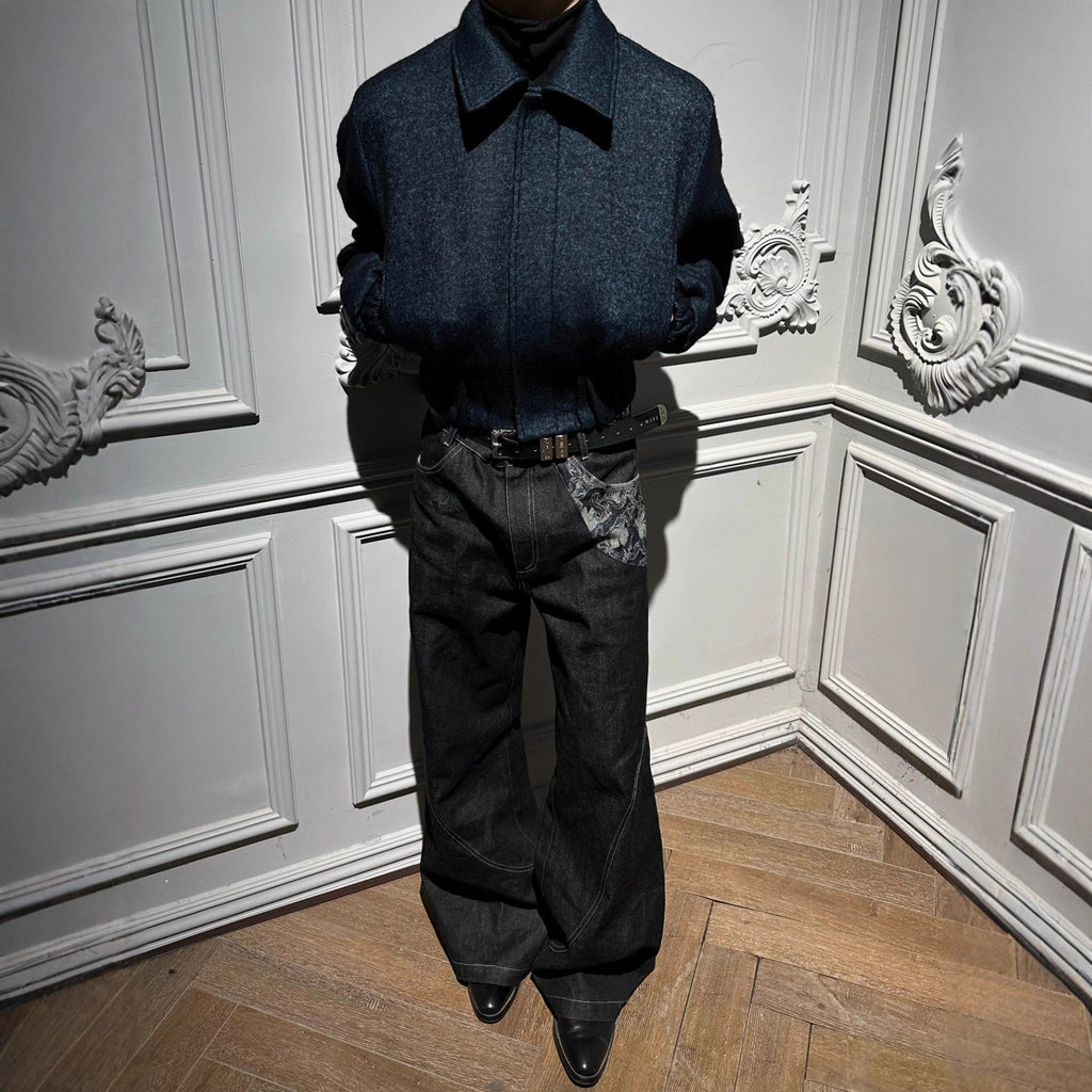 Men's Slightly Flared Loose-fitting Wide-leg Trousers