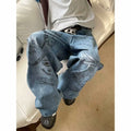 American-style Street Graffiti Wide-leg Jeans For Men