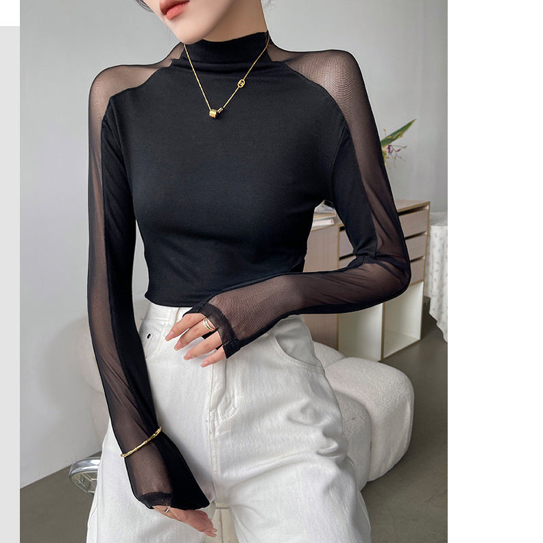 Women's High-Neck Mesh Slimming Top