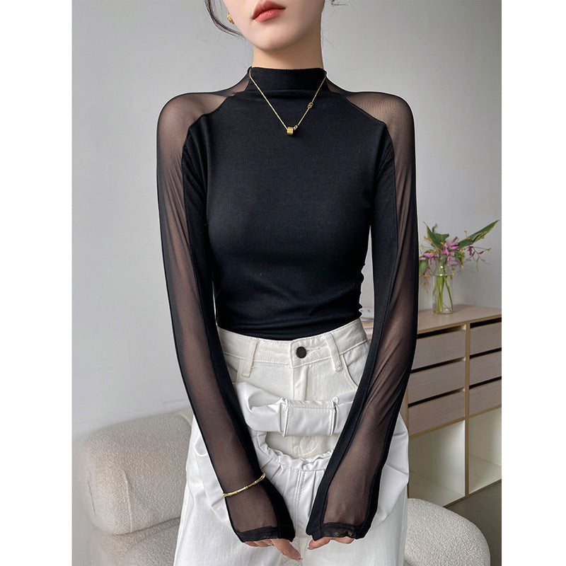 Women's High-Neck Mesh Slimming Top
