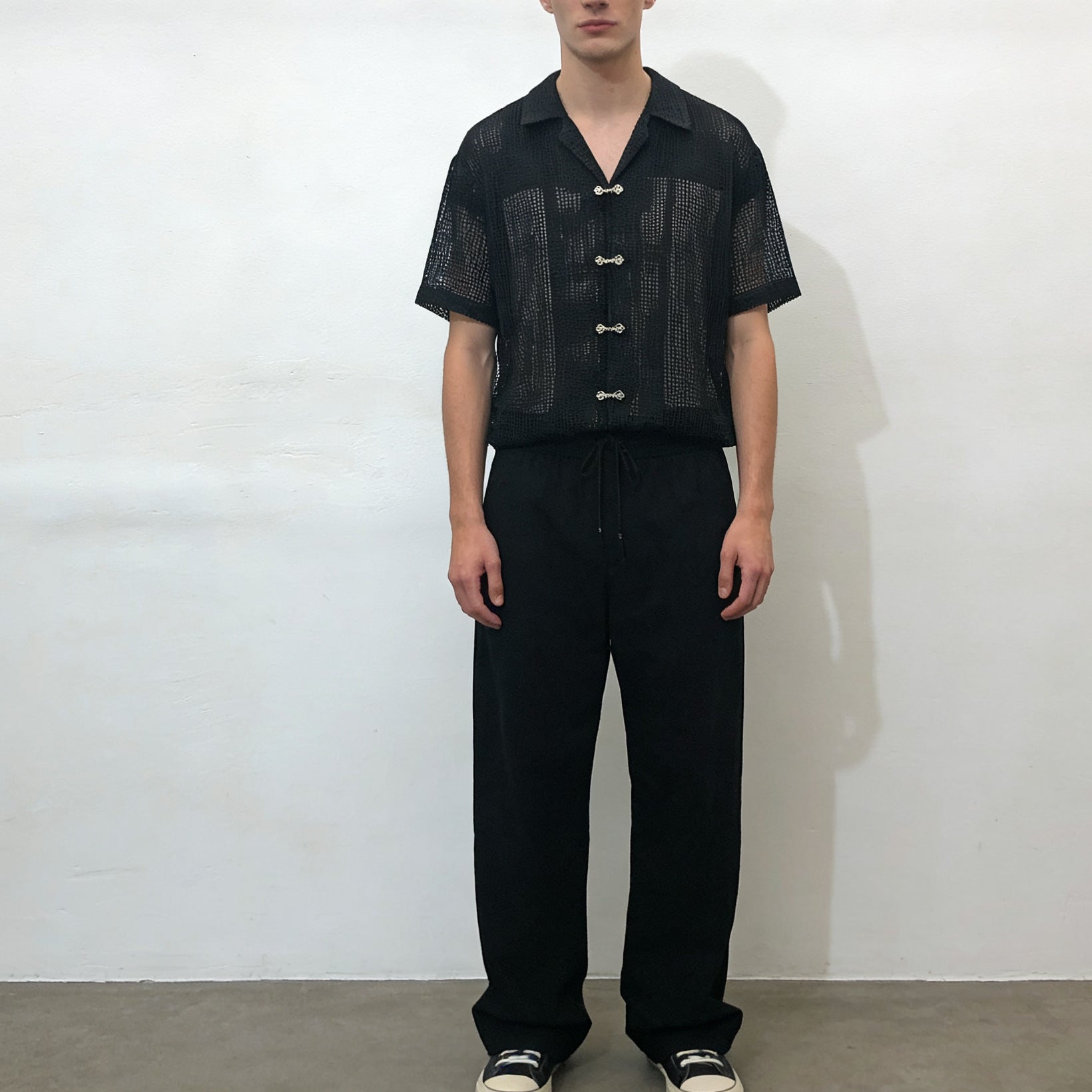 Men's Hollow-Out Short-Sleeve Loose Shirt