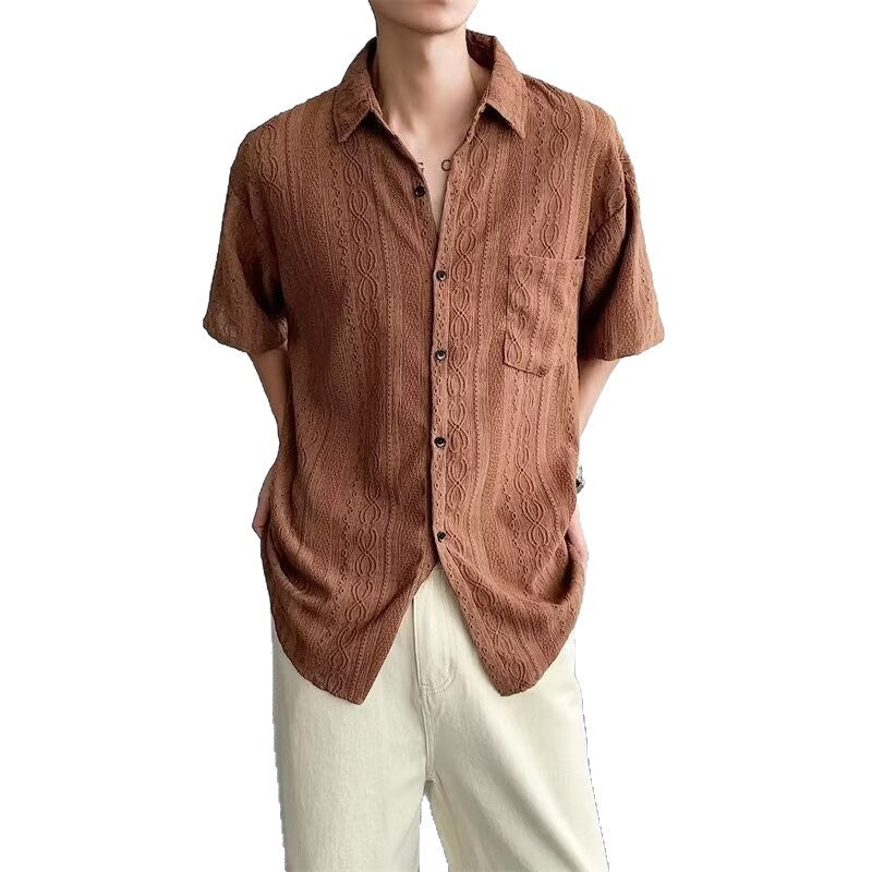 Men's Fashionable Retro Casual Short-Sleeve Shirt