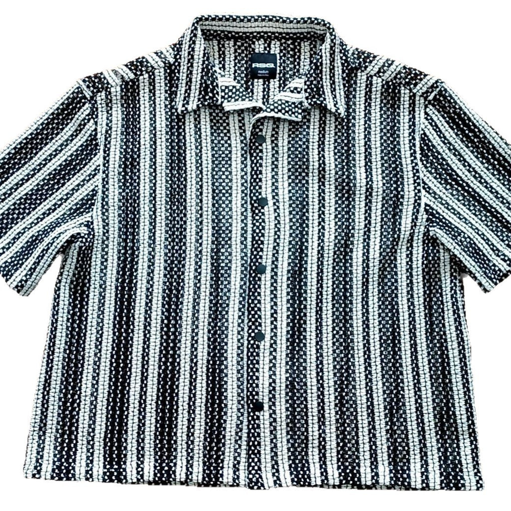Men's Hollow-Out Cuban Collar Short-Sleeve Shirt